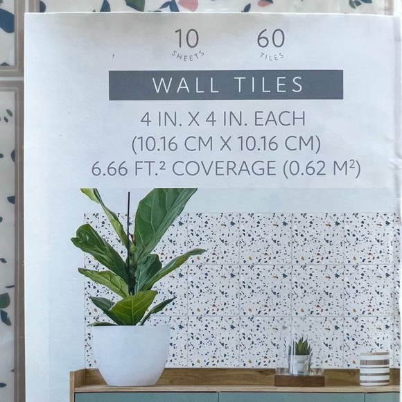 Target Peel & Stick Terrazzo Pattern Wall Tiles - Multicolor 1 pack (60 Tiles) - Picture 2 of 2